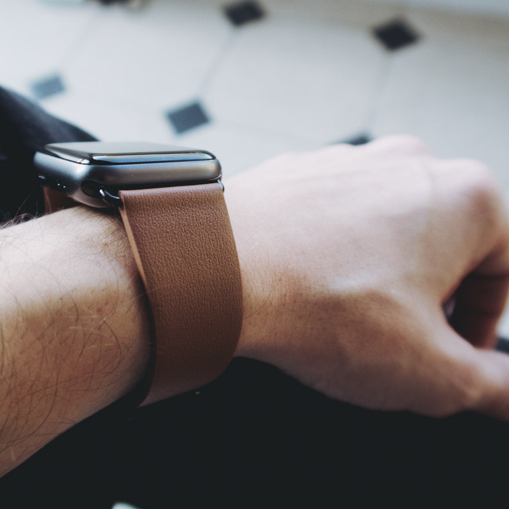 Apple Watch Leather Strap - Camel Brown / 42/44mm